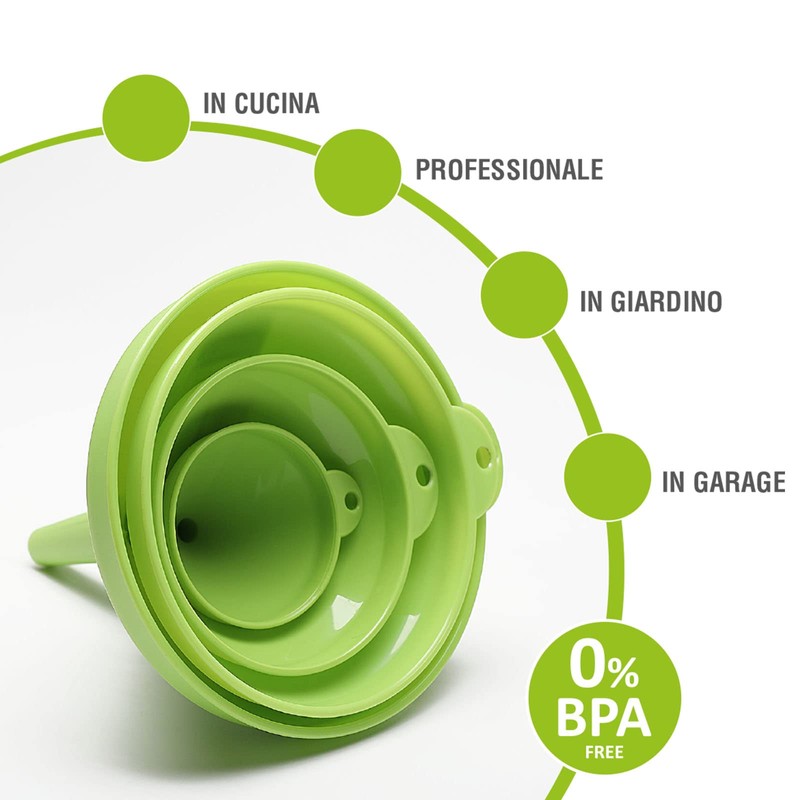 4 funnels, 100% made in Italy