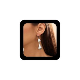 Cybche Boho Teardrop Dangle Earrings Gold Water Drop Earrings Ball Huggie Hoop Earrings Teardrop Ball Earrings Water Drop Earrings Jewellery for Women, Zinc, No Gemstone