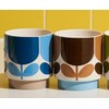 Orla Kiely Set of 2 Stacking Mugs Ceramic Block Flower-