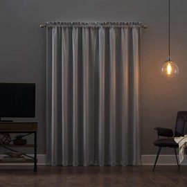 Sun Zero Oslo Theater Grade Extreme 100% Blackout Rod Pocket Curtain Panel, 52" x 84", Pearl