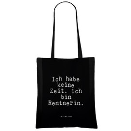 Mr. & Mrs. Panda Tote Bag with German Text "Ich habe keine Zeit (Ich habe keine Zeit") - Gift, Pensioner, Sayings, Pension Gift, Bag Bag, Saying Gifts, black