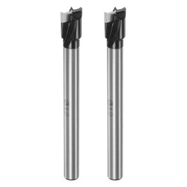 sourcing map 2pcs Forstner Drill Bit 12mm (15/32") K30/C1 Tungsten Carbide Tip Triangle Shank Wood Forstner Bit Opener Cutter for Hinge Hole Drilling Woodworking