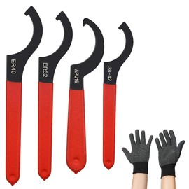 Zevmi Detacheur Hook Wrench Set of 4: Thread Wrench Set Adjustable Hook Key Tool with Non-Slip Handle for Suspension Systems