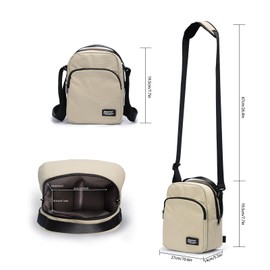 Besnfoto Camera Bag Crossbody Small Cute Camera Bag Purse Waterproof Travel Shoulder Case Sling Designer for Mirrorless or DSLR SLR Nylon Taslan
