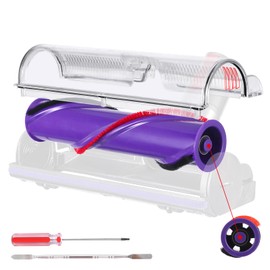 Roller Brush Bar and Foot Window Set Replacement for Dyson V8 SV10 Animal Absolute series 967483-01 967483-03 Vacuum Parts - Upgrade Quick Release Direct Drive Motorhead to Anti-Tangle Comb Head