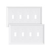 TREEWELL 2-Pack Quad Toggle Light Switch Cover Plate, White Decorative
