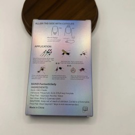 Fantastic Lady Press on Nails Gradient Wine Red/Black  20 pc Set Glue NWT