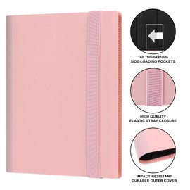 GEAoffice Trading Card Binder - 4 Pocket Card Collection Album Folder - 160 Side Loading Pocket Binder for TCG, MTG, Yugioh - Gifts for Girls