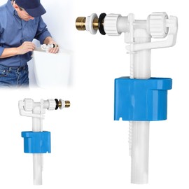 BOUFEIDA Cistern Replacement Parts, Cistern Filling Valve, Float Valve G3/8 Inch & G1/2 Inch, Brass Connection, Adjustable Water Volume, Brass Connection Toilet Cistern Replacement Parts