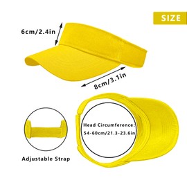 2 Pieces of Yellow Sun Visor Hats Adjustable Sport Visors Cap Visors for Women and Men (One Size)