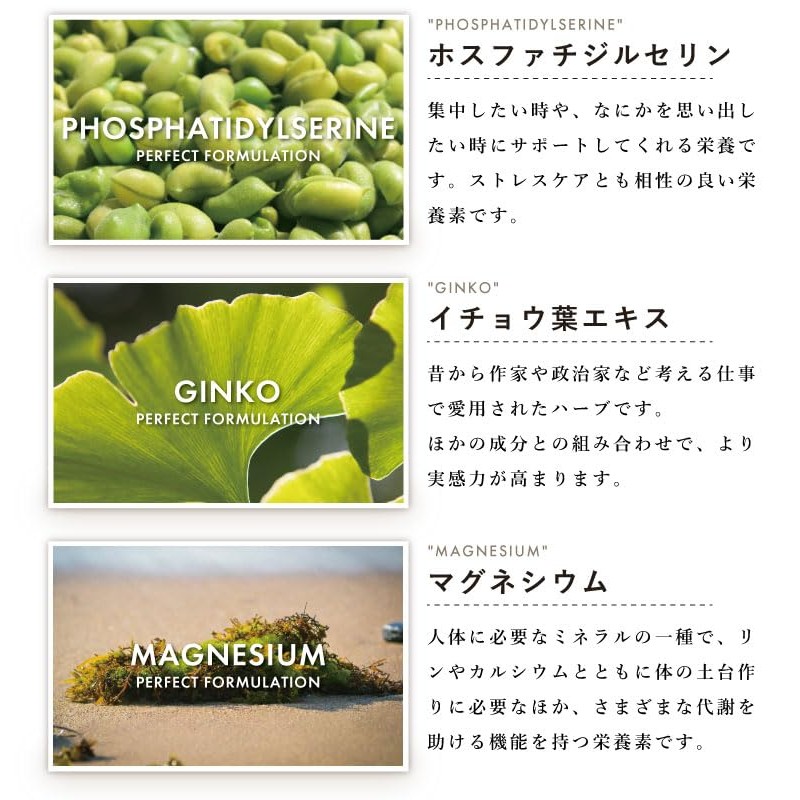 モチベーション 集中 ドーパミン サプリ ムクナエキス1袋12600mg ホスファチジルセリン イチョウ葉 シベリア人参 腸溶性
