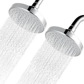 Cabezal de ducha de alta presión, potente cabezal de ducha de lluvia de 4.7 pulgadas, reemplazo universal perfecto para cabezales de ducha de lluvia (paquete de 2, cromo)