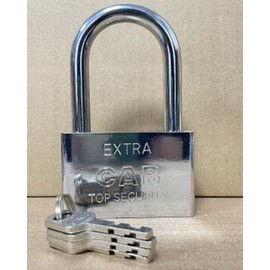 Heavy Duty Security Padlock with 4 Keys,9.8mm Thick Long Shackle for Gym Locker,Garages,Containers,Sheds,Lockers,Gates and Warehouse Protection Locks