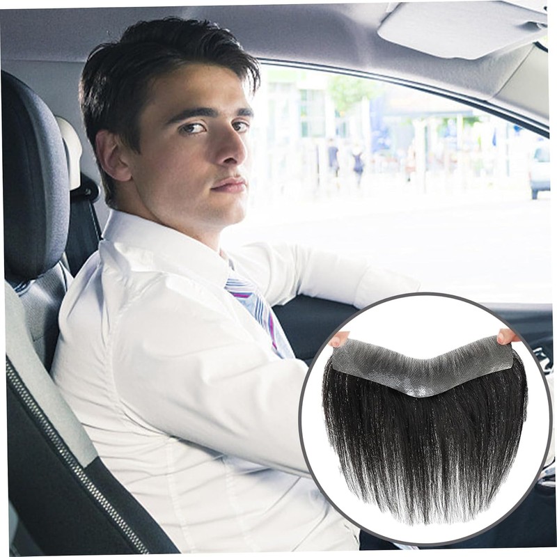 Tupé de cabello humano para hombres, pieza de cabello en