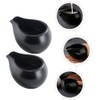 DOITOOL Mini Milk Pot Gravy Pourer Black Porcelain Gravy Boat