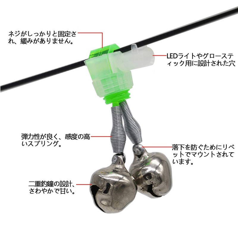 HiBD Fishing Bell 20pcs Spiral Clip Fish Bell Fishing Bite