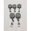 NEW 5 Pack Of Retractable Reel Badge Holders, Gray, Belt