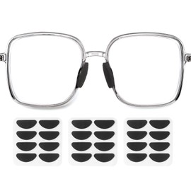 HARFINGTON 3 Pairs Eyeglass Nose Pads Soft Foam Anti Slip Glass Nose Pads Adjustable Non-Slip 1.5mm Self-Adhesive D-shaped Glasses Nose Pads for Plastic Frames Glasses Sunglasses, Black