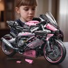 【1：5】 2045+PCS RR Pink Motorcycle, Building Block Assembly Bike, Toy