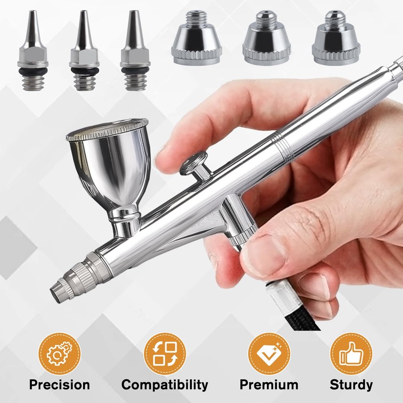 LEONTOOL 21 Pcs Airbrush Nozzle Cap Kit 0.2mm 0.3mm 0.5