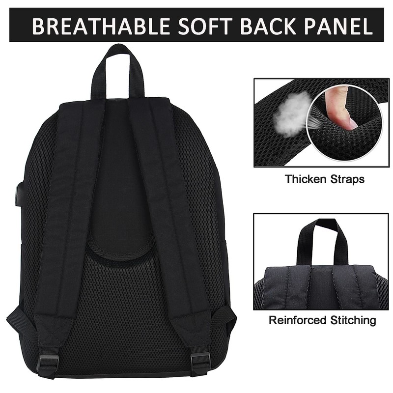 SUPACOOL Lightweight Laptop Backpack for School Men and Women, USB