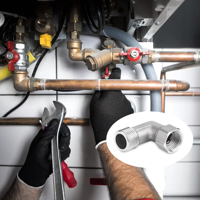 QZKJQDD Shower Hose Connector, 90 Degree Elbow 2 Ends Flexible