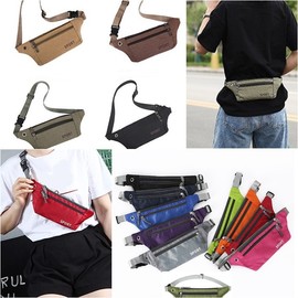 Simple Canvas Collar Hip Sack Slingback Waist Bag Cell Phone Bag Waterproof Mini Auxiliary Bag Color-black 5ea