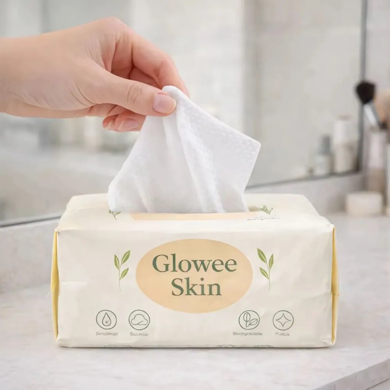 Toallitas Faciales Glowee Skin 70 Pzas 100% Fibra Vegetal