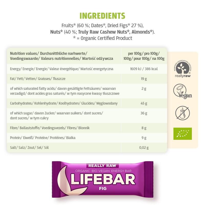 lifefood Lifebar Fig Pack of 15 (15 x 47 g)
