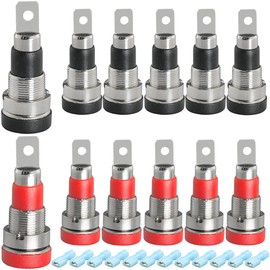 Xiatiaosann 12 Pcs Banana Jack Socket, Female Banana Plug Connector, Panel Mount Binding Post for 4mm Banana Plug Connector DIY Test Project