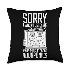 Aquaponic System Fish Tank Aquarium Gardening Plants Throw Pillow, 18x18, Multicolor