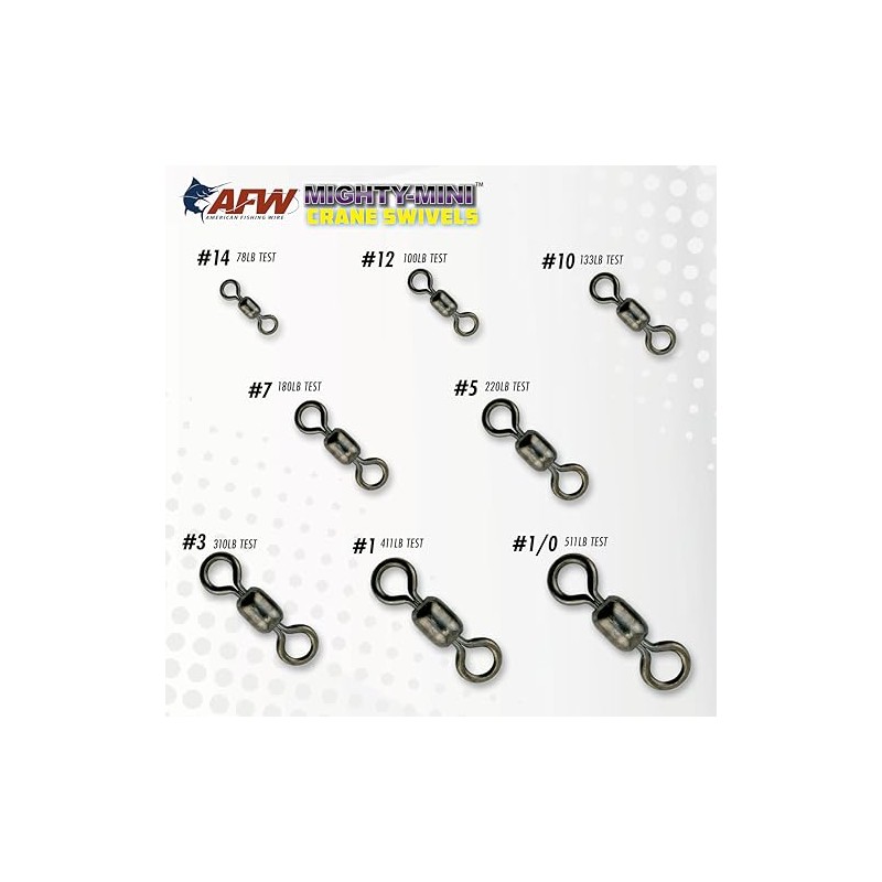American Fishing Wire Mighty Mini Stainless Steel Crane Swivels, Size