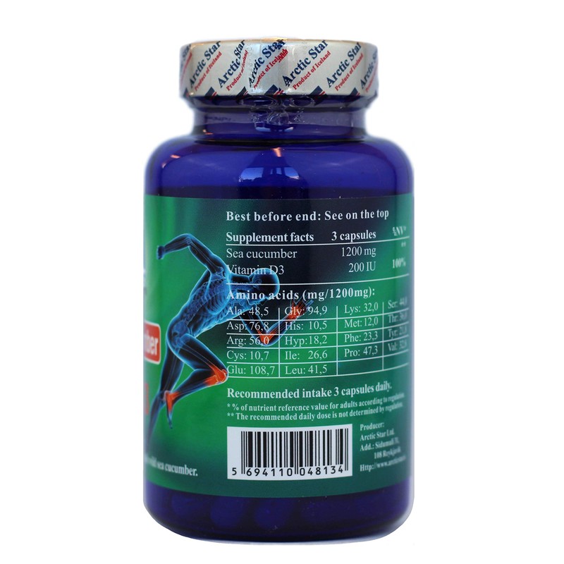 Arctic Star - Sea Cucumber with Vitamin D3 Capsules, Pure