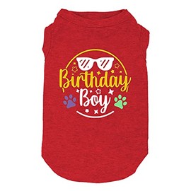 Dog Birthday Gift Clothes Boy Girl Birthday Shirt for Small Large Dog Brithday Vest for Doggy Puppy Clothes (1, 2, Medium, Red21)
