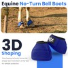 RS Premium Horses Horse Bell Boots (Blue, Large)