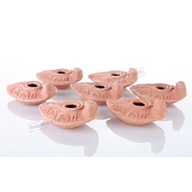 Lot of 7 HERODIAN OIL LAMP Ancient Biblical Antique Replica Israel Judaica