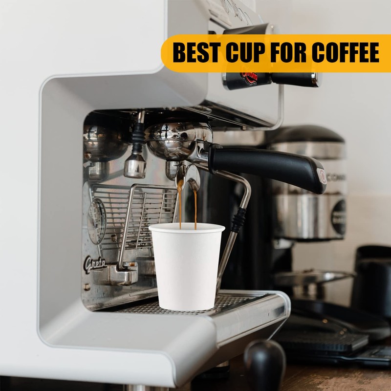 Smygoods White Paper Hot Cups, Paper Hot Cups with Lids,