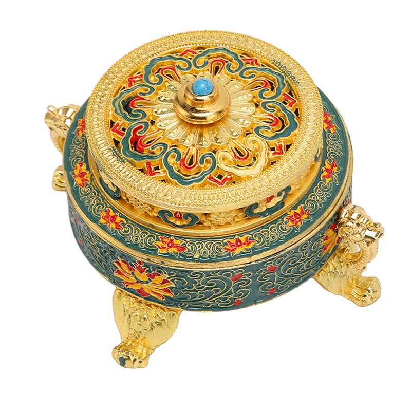 Trinket Incense Burner with Lid Handcraft Antique Polished Process for