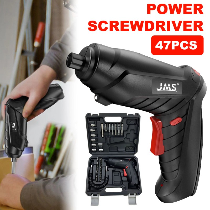 SHUONE57 48PCS Small Mini Electric Rechargeable Cordless Screwdriver Drill Set