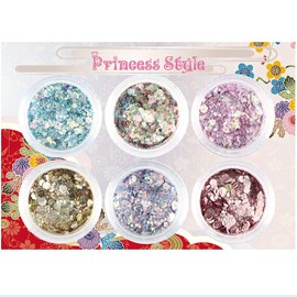 Princess-style Prism Glitter Nail Resin Glitter Hologram MIX 6 Color Set