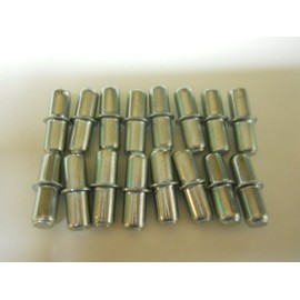 Fastner Straight Shelf Pins for European Box Style Cabinets - 16 Pcs, Silver Steel, 5mm x 15mm