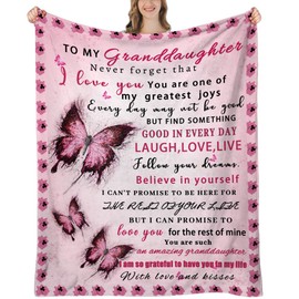 UHANKRU Granddaughter Gifts from Grandma, Granddaughter Gifts, Gifts for Granddaughter, Graduation Gifts for Granddaughter, Granddaughter Gifts for Birthday, Christmas, Granddaughter Blanket 60"x50"