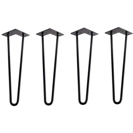 East West Consolidated Hairpin Table Legs 1/2" Solid, Set for 4 Heavy Duty 2 Rods for Desk, Bench, Stand - Various Sizes