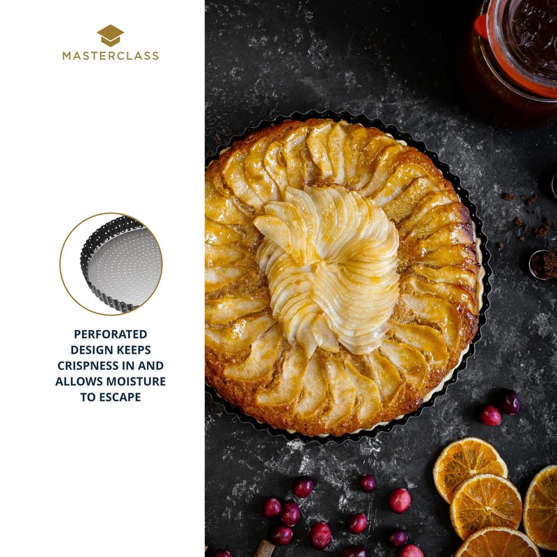 MasterClass Crusty Bake 28 cm Perforated Quiche Tin with PFOA