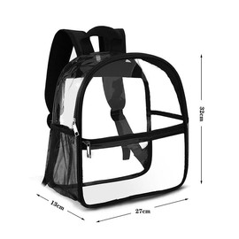 YXQSED Clear Backpack Stadium Approved - Clear Mini Backpack 12x12x6 for Women Stadium Concert Work Sport Grey