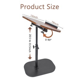 COBATANG C Shaped End Table for Couch, Adjustable Height C Shaped Side Table, 360° Swivel TV Tray Table, Sofa Side Tables for Small Spaces/Living Room/Bedroom/Bathtub