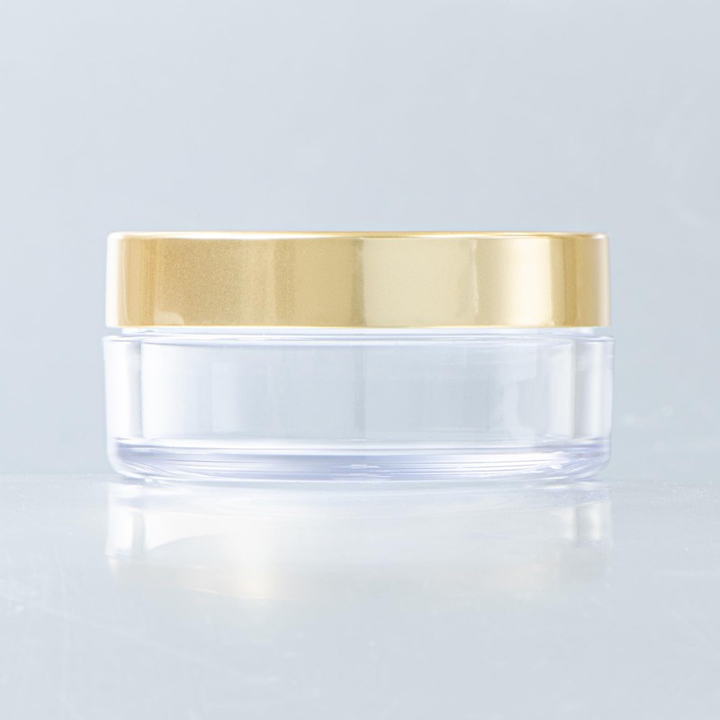 Natural Cosmetics Laboratory Powder Container, Gold Cap, Inner Plug, Powder