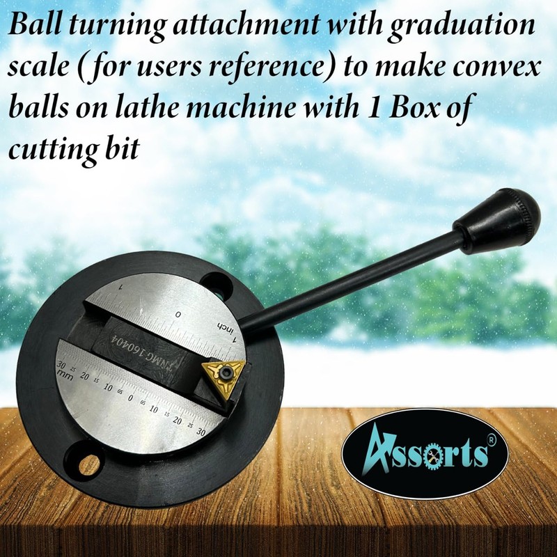 Ball turning attachment with graduation scale (for users reference) to