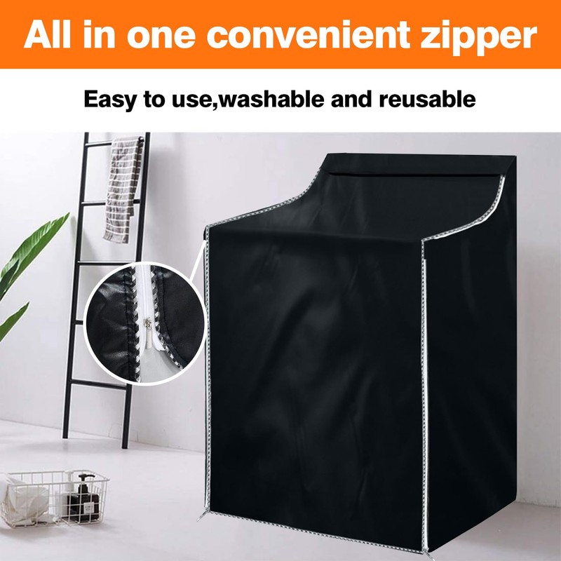 2Pack Washer and Dryer Covers, Portable Washer Cover with Zipper
