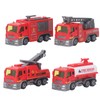 4Pcs 1: 32 Fire Truck Toy Set High Simulation Pull